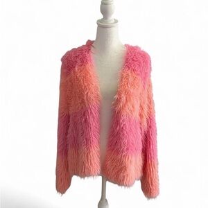 Sadie & Sage Vibrant Pink Fuzzy Jacket XL